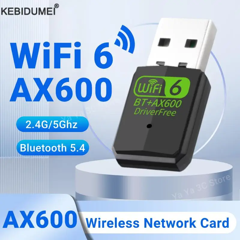 

KEBIDUMEI 600Mbps Wifi 6 Bluetooth 5.4 Adapter Dual Band 2.4G/5Ghz Network Wireless Receiver for PC Laptop 10/11 Driver Free