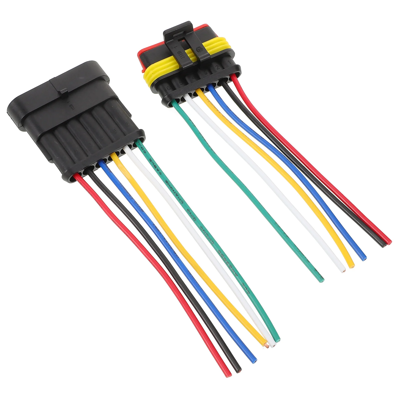 

1 Set Waterproof Electrical Connector Plug Socket For Car Marine Boat Wire 10Cm Rubber Nylon Auto Wiring Connection Kit Car 6