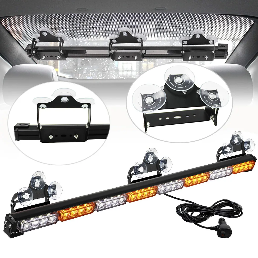 Staffa di montaggio del parabrezza con 3 ventose trasparenti tappi di aspirazione per camion auto Led Strobe Emergency Beacon Light Bar Sticks