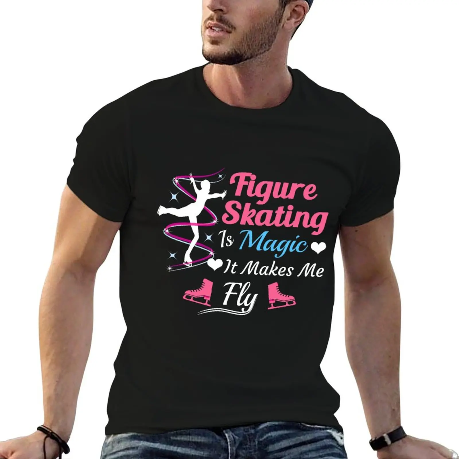 Figure Skating is Magic It Makes Me Fly T-Shirt anime clothes summer tops mens white t shirts