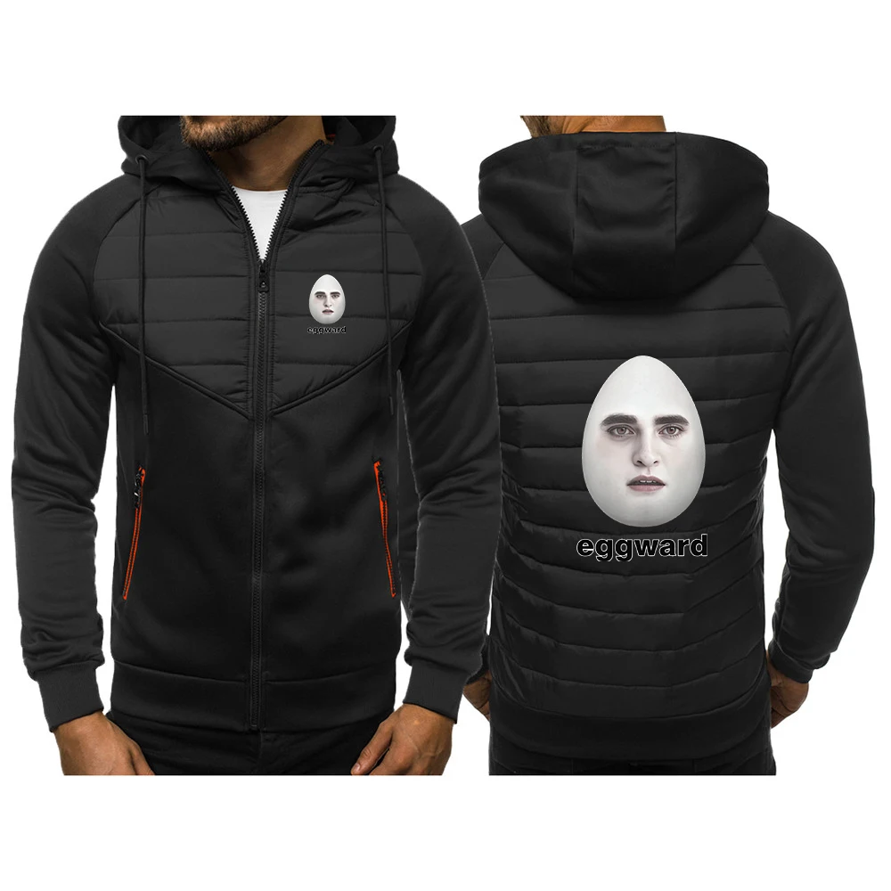 

Новинка 2026: Мужская хлопковая толстовка-худи на молнии с длинным рукавом, с забавным принтом Twilight Eggward, трехцветная, весна-осень