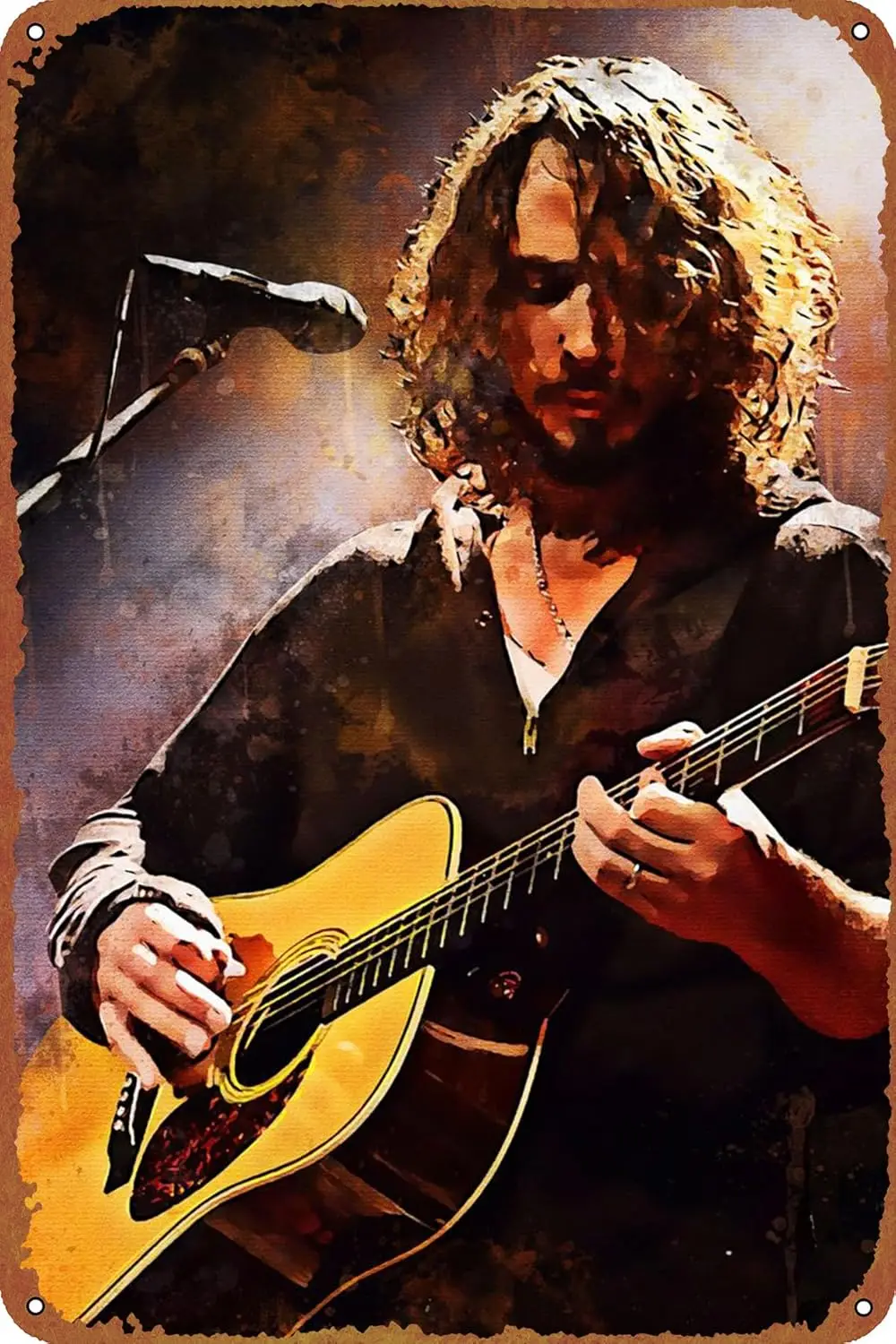 Chris Cornell Music Metal Tin Sign Hanging Retro Sign Kitchen Wall Poster Garage Cafe Bar Pub Man cave Art Novelty Plaque 8x12 I