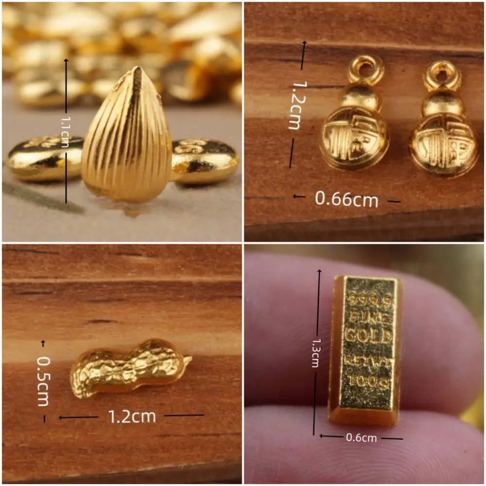100PCS Gold Mini Gold Dollars Attract Wealth Luck Charms Miniature Gold Ingots Gold Melon Seeds Handicrafts view 6