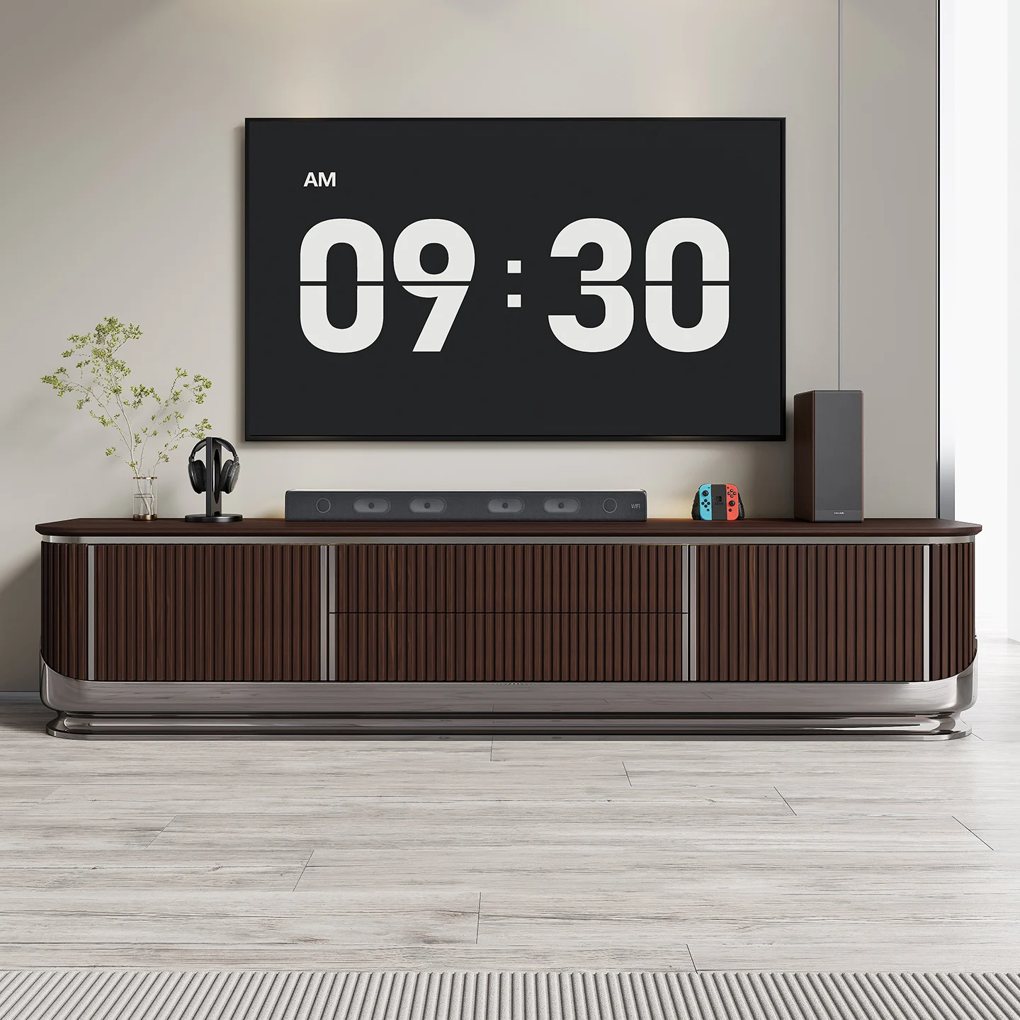 Italian light luxury TV cabinet, post-modern solid wood living room, second-hand high-end audio-visual cabinet