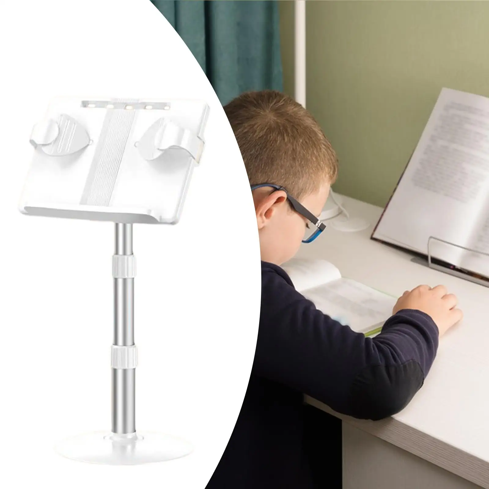 Floor Book Stand Book Reading Holder Portable Metal Support Adjustable Height for Sheet Music Recipe Bedroom Business Work
