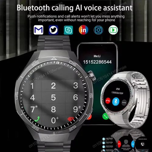 Imagen 2 del producto 2025 nuevo para Android ios reloj inteligente hombres HD AMOLED pantalla GPS trayectoria de movimiento ritmo cardíaco llamadas Bluetooth SmartWatch impermeable