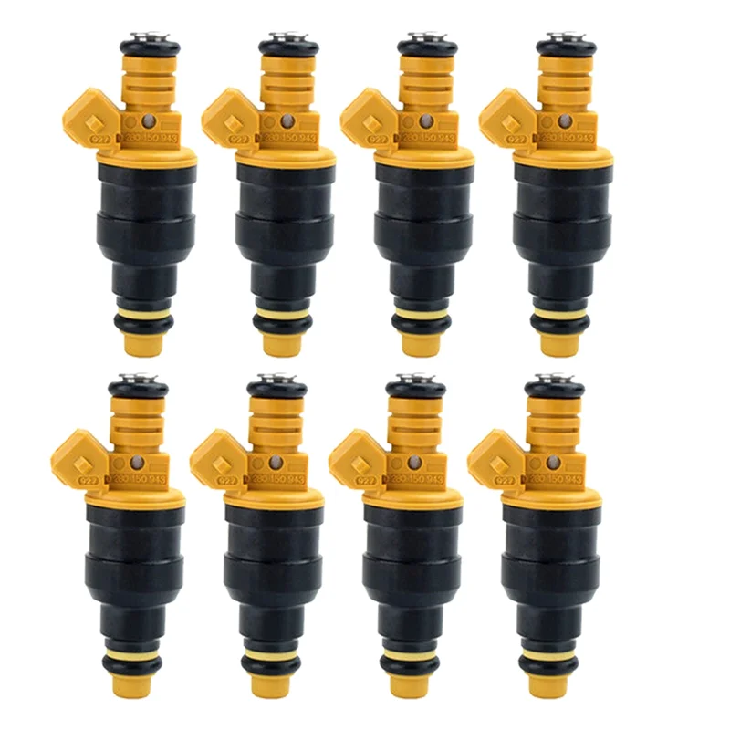 Set of 8 Flow Matched 0280150943 Fuel Injectors for Ford 4.6 5.0 5.4 5.8 Mustang F-150 F-250 F-350 E-150 E-250