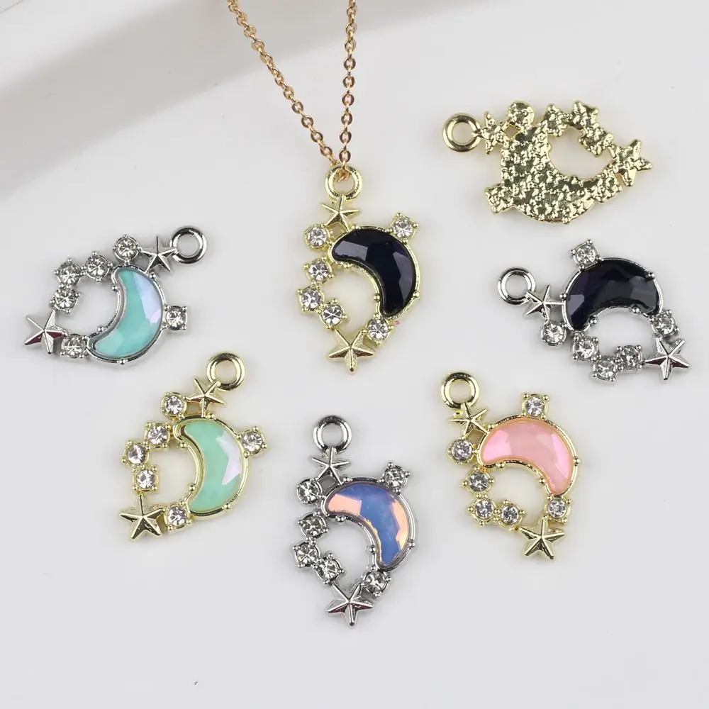 

10pcs Hot Moon Jewelry Pendant Charms Star Hollow Pendants Handmade Necklace Earrings Connectors Diy Jewelry Making Findings