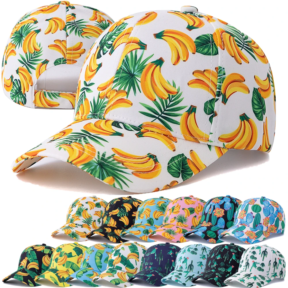 Heißer Verkauf Unisex Sommer Baseball Cap Obst Druck Outdoor Sonnenhut Klassische Männer Frauen Kappe