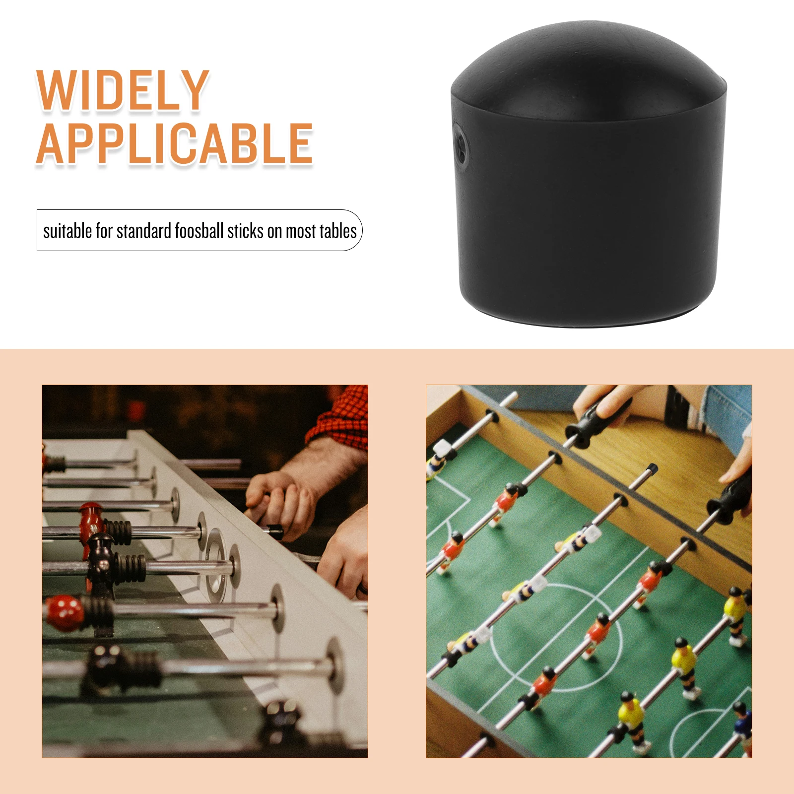 

10pcs Foosball Rod Caps 8mm Diameter Covers Black Parts Replacement Table Accessories Pole Plugs Machine Ends