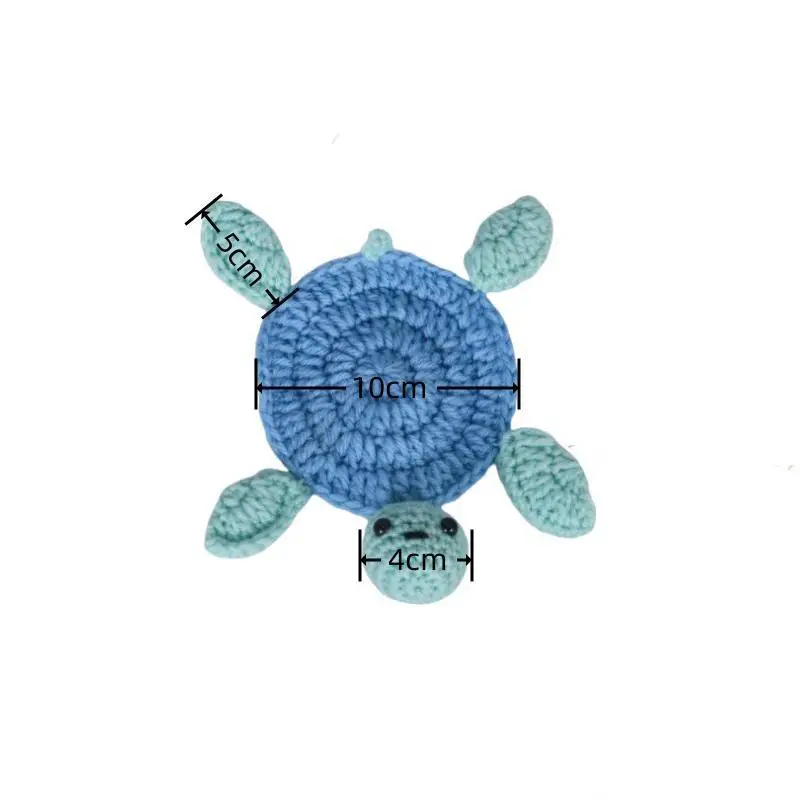 Handmade Crochet Turtle Coaster Fun Animal Mug Rug Creative Knitting Housewarming Home Decor Gift For Daughter Mom