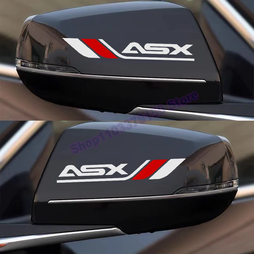 2x Reflective Car Rearview Mirror Sticker Graphics Decal For Mitsubishi ASX Pajero V20 V60 V80 Shogun Montero Auto Accessories