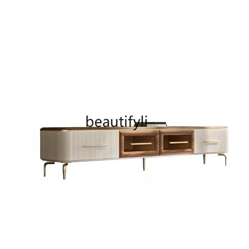 

Solid Wood TV Cabinet, Coffee Table Combination, Large and Small Apartment Type, Home Designer, Simple Living Room Floo
