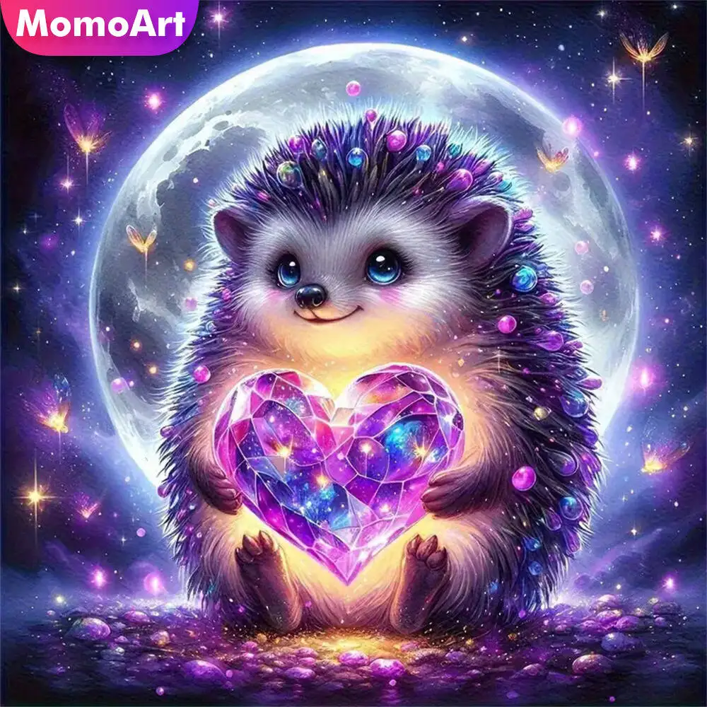 

Momoart Bear Алмазная мозаика животное полная круглая алмазная живопись лунная вышивка Новое поступление ручная работа хобби