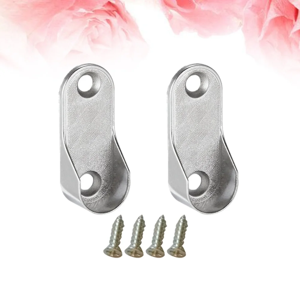 

6pcs High Quality Oval Rod End Supports for Closet Wardrobe Tube Metal Brackets Hardware Accessories Clothes Rod Holder