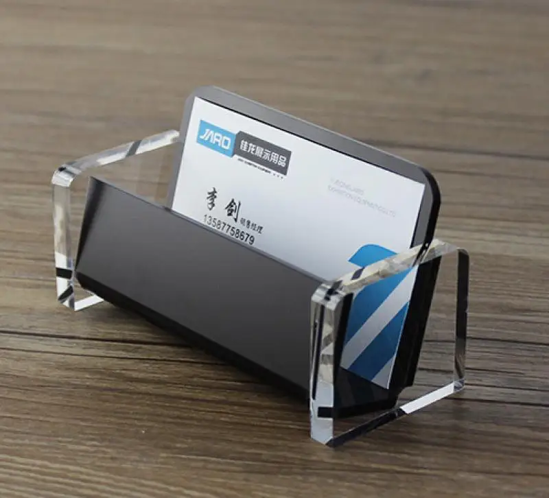 Transparent Acrylic Business Card Case Creative Business Card Holder Tabletop Business Card Storage Box Exquisite Business Gift