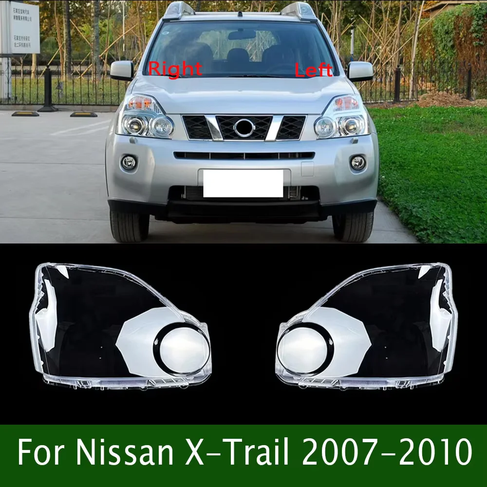 Car Accessories Front Headlamps Transparent Lampshades For Nissan 2007-2010 X-Trail Lamp Shell Headlights Lens Cover Plexiglass