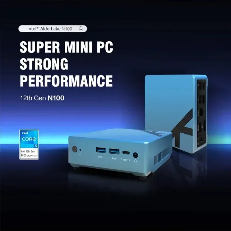 Hot sales Inte-l N100 N95 HD DP Display China Barebone Mini PCs Linxu Gaming Micro Small Mini PC Computer Box