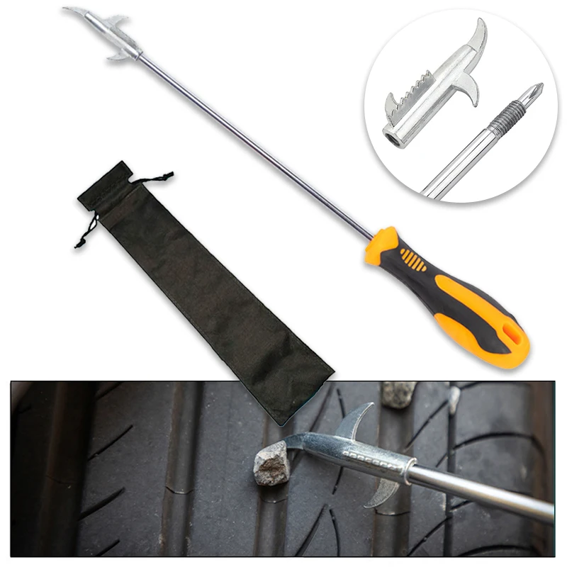 Car Tire Stone Cleaning Tool Car Wheel Tire Stone Cleaner Groove Broken Remover Detachable Screwdriver Auto Tyre Repair Tools