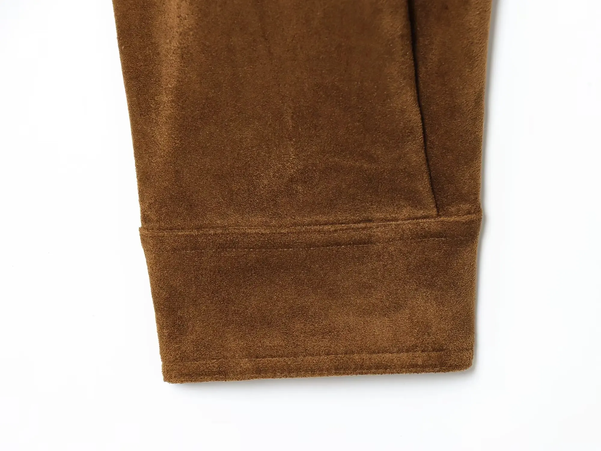 2025 패션 신상 여성 가을/겨울 스웨이드 재킷 숏 길이 포켓 디자인 노치드 라펠 드롭 숄더 슬리브