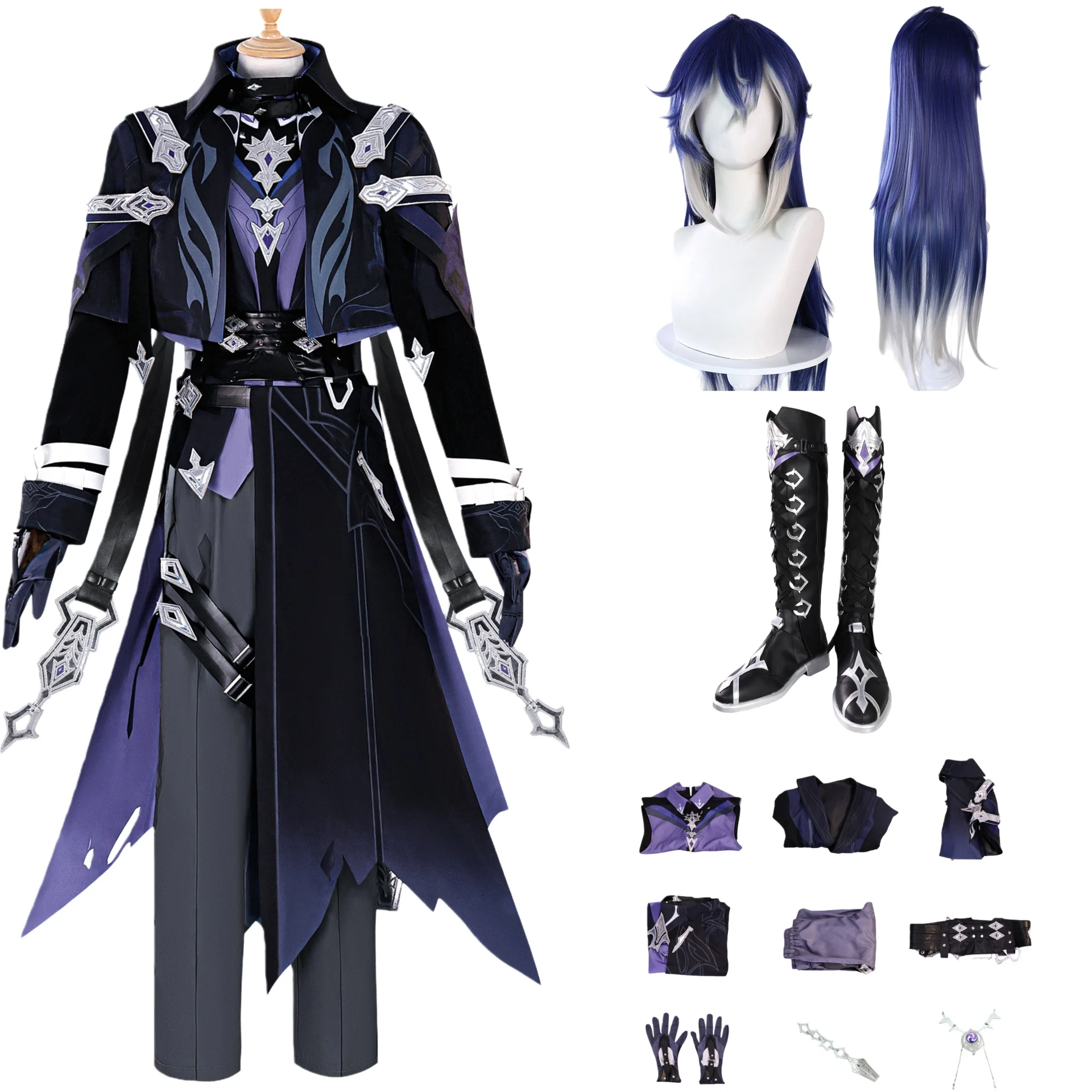 

Genshin Impact Kyryll Chudomirovich Flins Косплей Костюм Парик Игра Хэллоуин Карнавальная Вечеринка Одежда