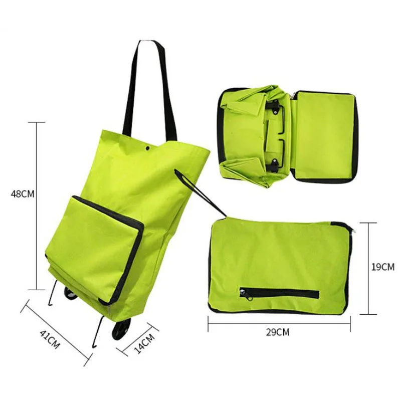 New Folding Shopping Bag Shopping Buy Food Trolley Bag on Wheels Bag Buy Vegetables Shopping Organizer Portable Bag