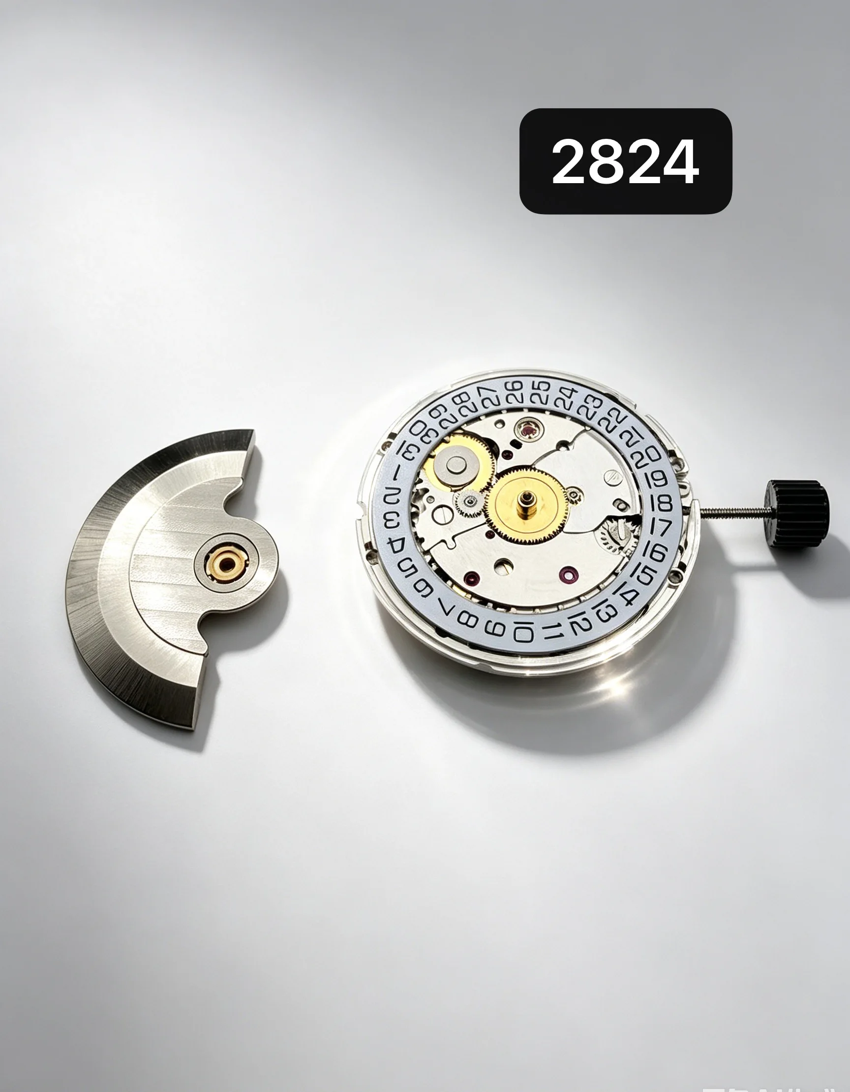 China 2824 Movement Replacement Version, High-Precision Automatic Movement Top Clone 2824，Date Function, 25 Jewel Bearings