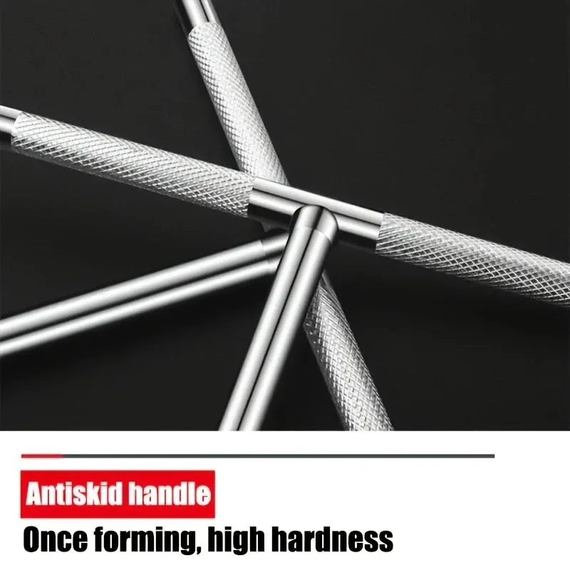 4PCS 8/10/12/14mm Tipo T Chiave a bussola esagonale universale CR-V Acciaio Allunga Chiave a brugola Maniglia antiscivolo Chiave per la riparazione auto