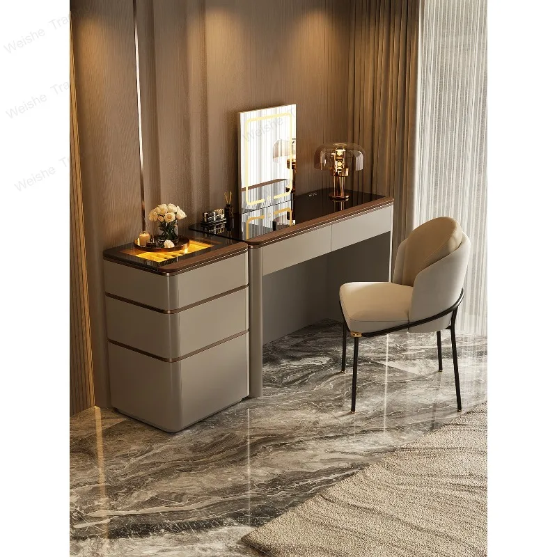 

Italian light luxury high-end lifting dresser chest integrated bedroom storage makeup table jewelry cabinet
