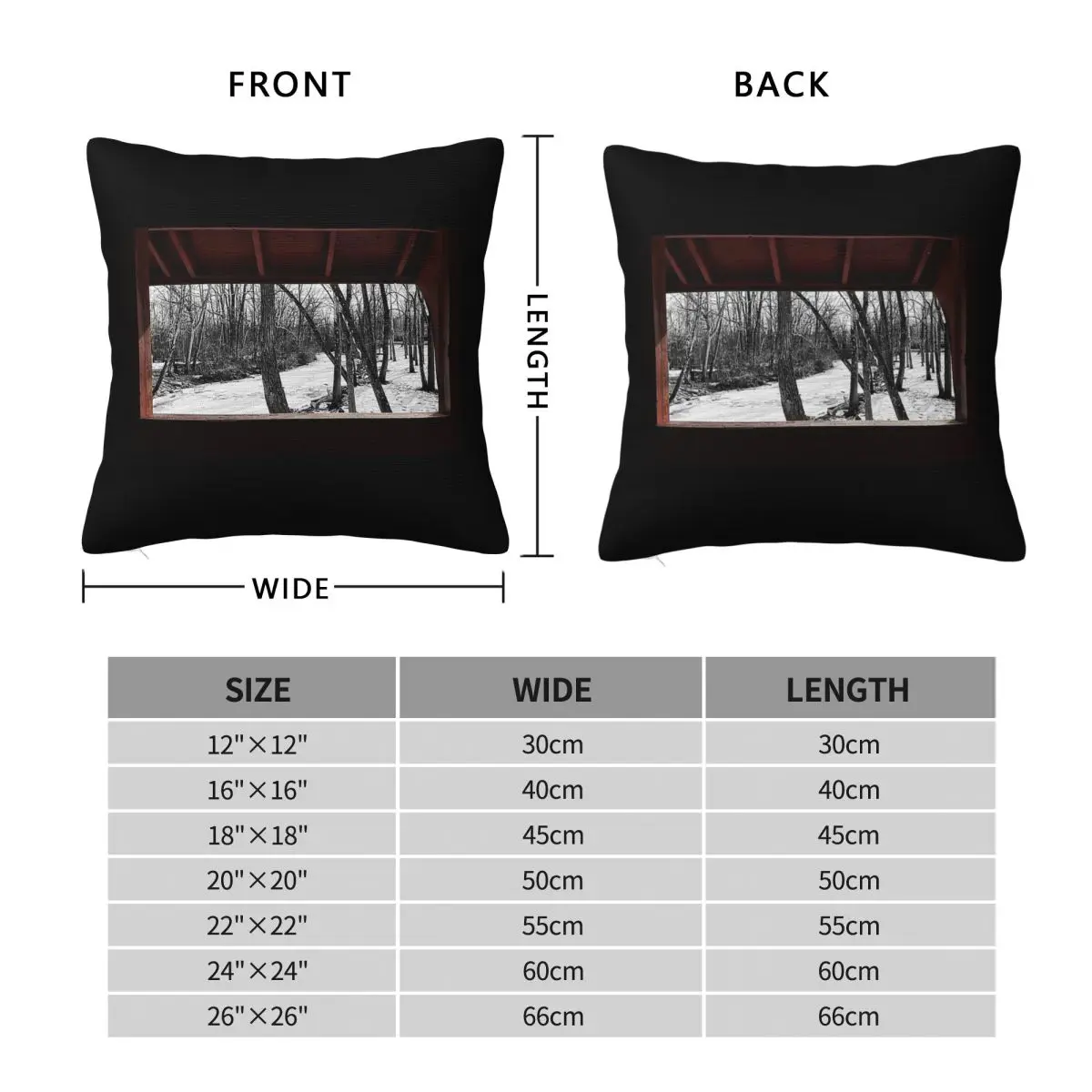 Red Frame Frozen Time Square Pillowcase Polyester Linen Velvet Printed Zip Decorative Room Cushion Cover