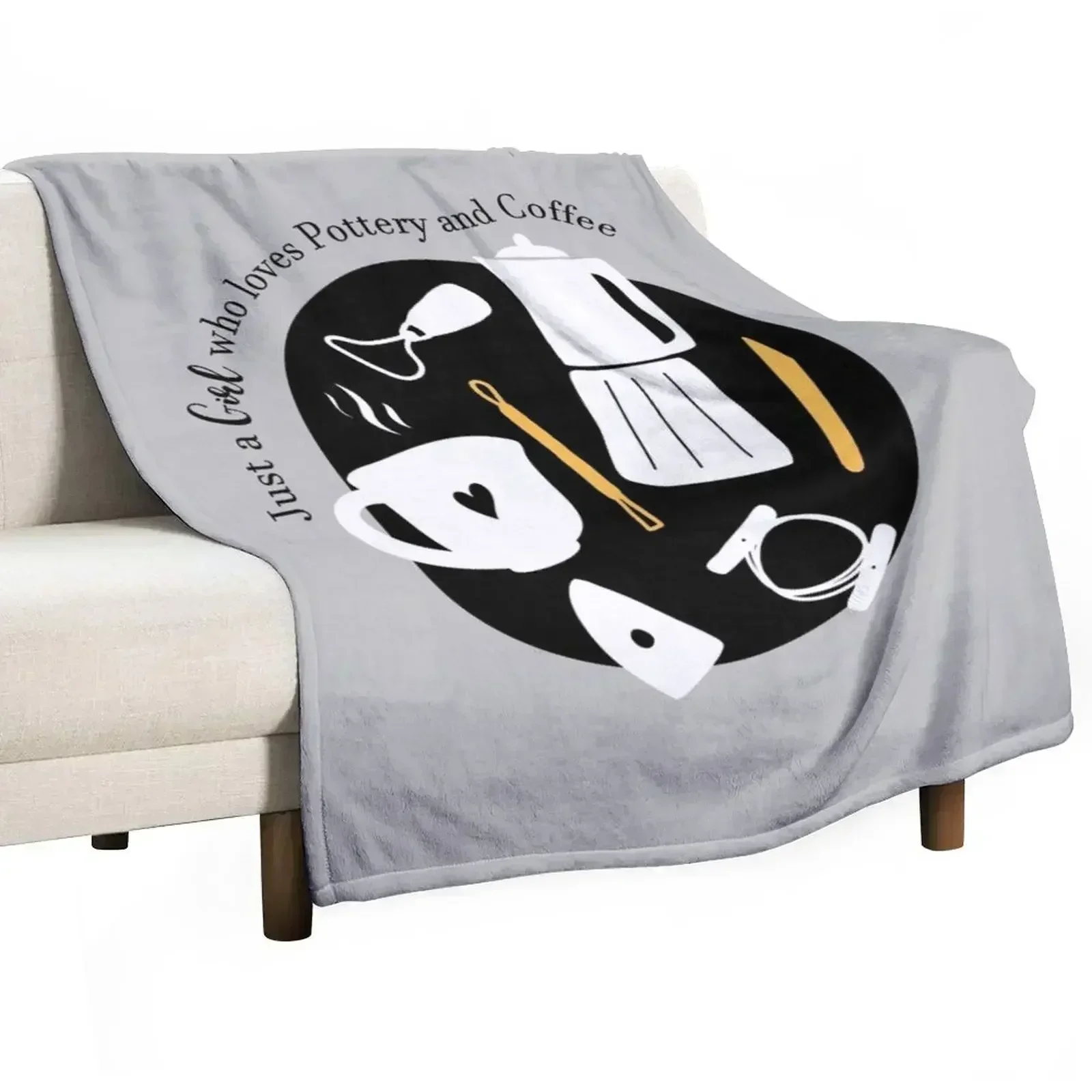 

A girl who loves coffee and pottery Throw Blanket Softest Extra Large Throw Cute Plaid blankets and throws Blankets