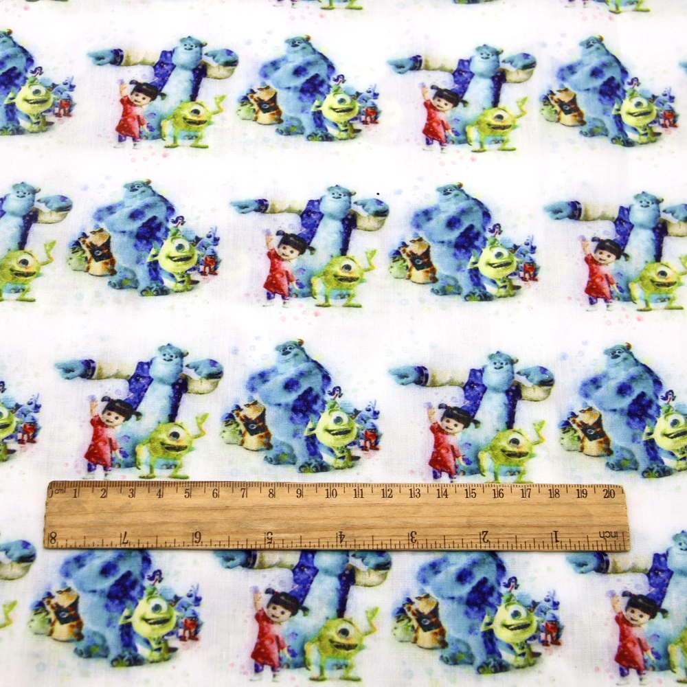 Disney Monsters University 50*145cm Polyester Cotton Fabric Sewing Quilting Fabric Needlework Material DIY Handmade