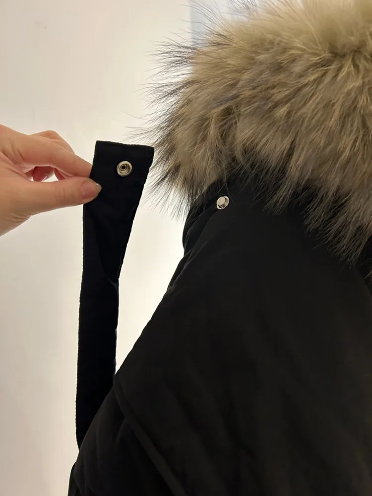 Pelz Kragen Kordelzug Taille Alle-spiel Einfache Mäntel Winter Koreanische Chic Parkas Dicke Warme Lange ärmeln Baumwolle gefütterte mantel