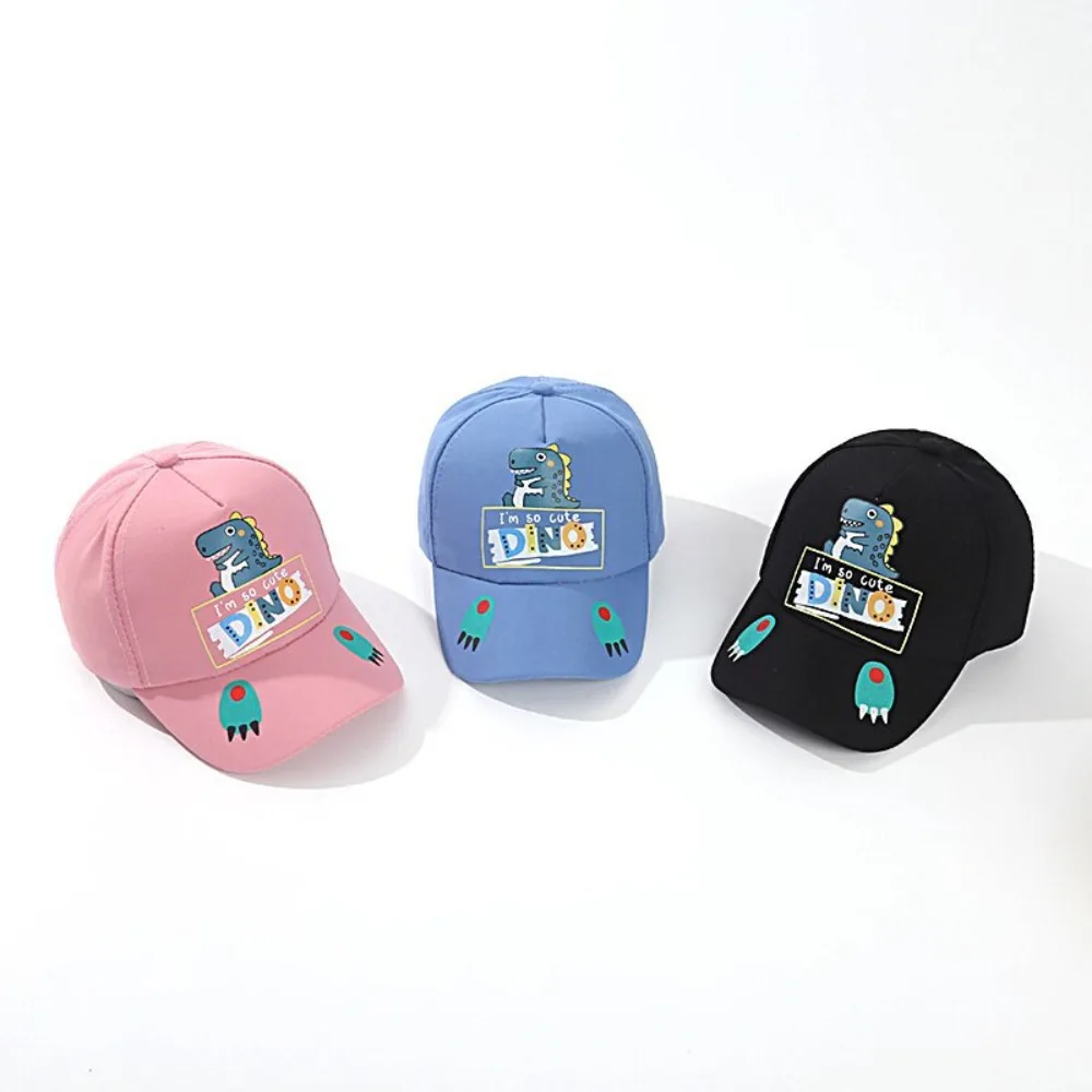 

Cute Cartoon Dinosaur Baseball Hat Sunscreen Breathable Peaked Cap Windproof Sunshade Visors Kids