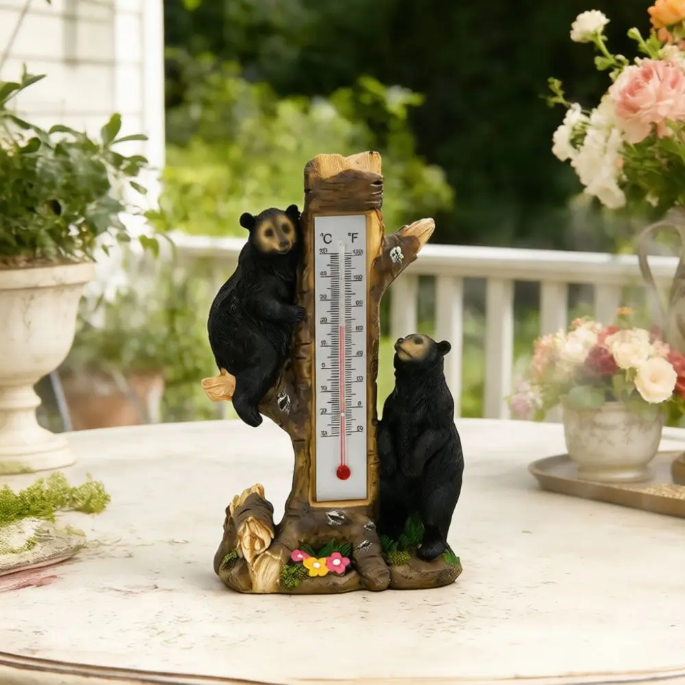 American Country Style Resin Bear Statue With Outdoor Waterproof Garden Figurine Ornament Lawn Decor