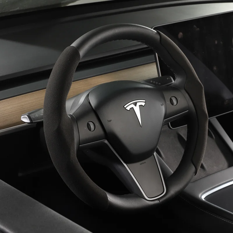 Tesla steering wheel cover model Y/3 carbon fiber ultra-thin sweat-absorbing special steering wheel 2023 car and accessories