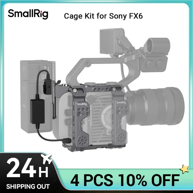 SmallRig Cage Kit for Sony FX6 New Design Built-in 1/4\'\'-20 Locating Holes Cold Shoe Mount for Microphone Image Transmitter 4124