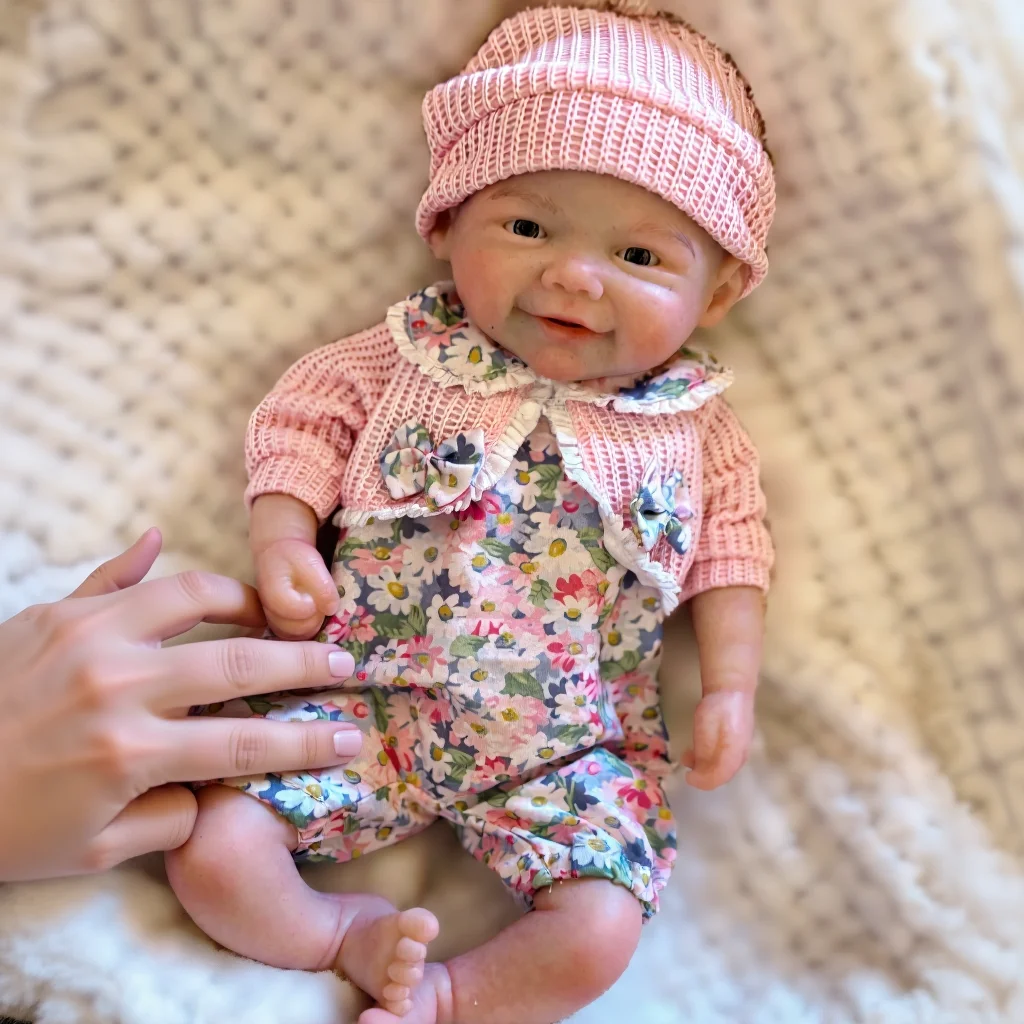 13 Zoll bebe reborn de silicona Ganzkörper-Silikon-Offener Mund Vivienne Neugeborene Babypuppe für Geburtstagsgeschenke