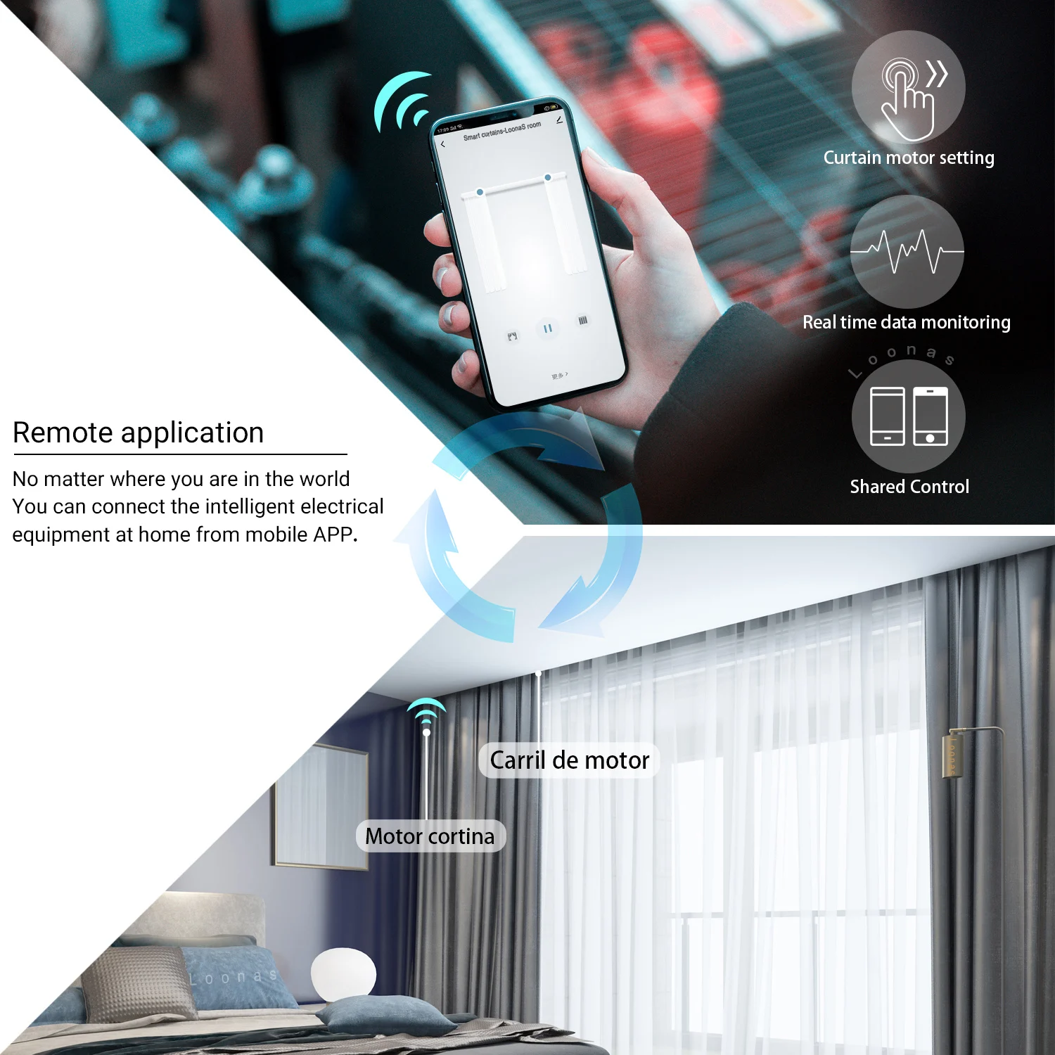 Battery Version 5200mAh Tuya Zigbee Electric Smart Curtain Motor Remote Intelligent 1.3mm Thick Support Alexa Google Assistant