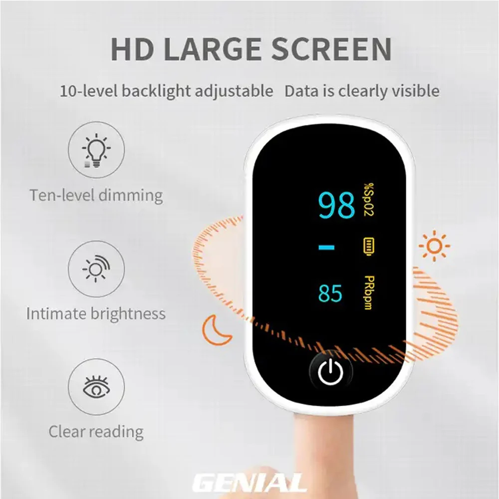 Medical - Grade Finger Clip Pulse Oximeter with 4 - Direction Display