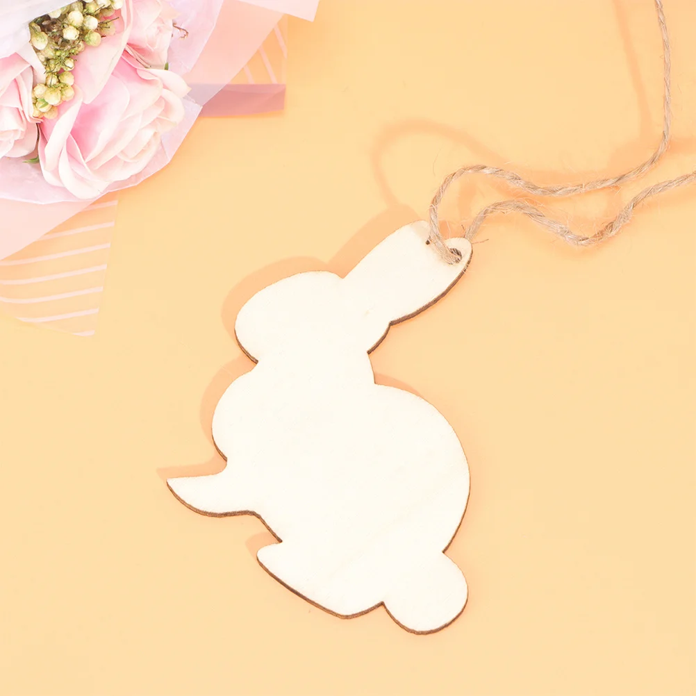 

30 pcs Wooden Rabbit Charms Handmade Hanging Decor For Easter Crafts Diy Party Supplies Festive Wooden Adornments Bunny Pendants