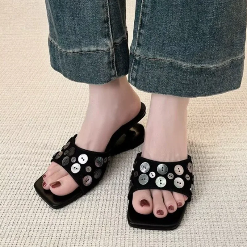 

Fashion Designer Women's Shoes Exquisite Square Head High Heeled Sandals for Woman Comfort Vacation Casual Shoes Sandalias Mujer