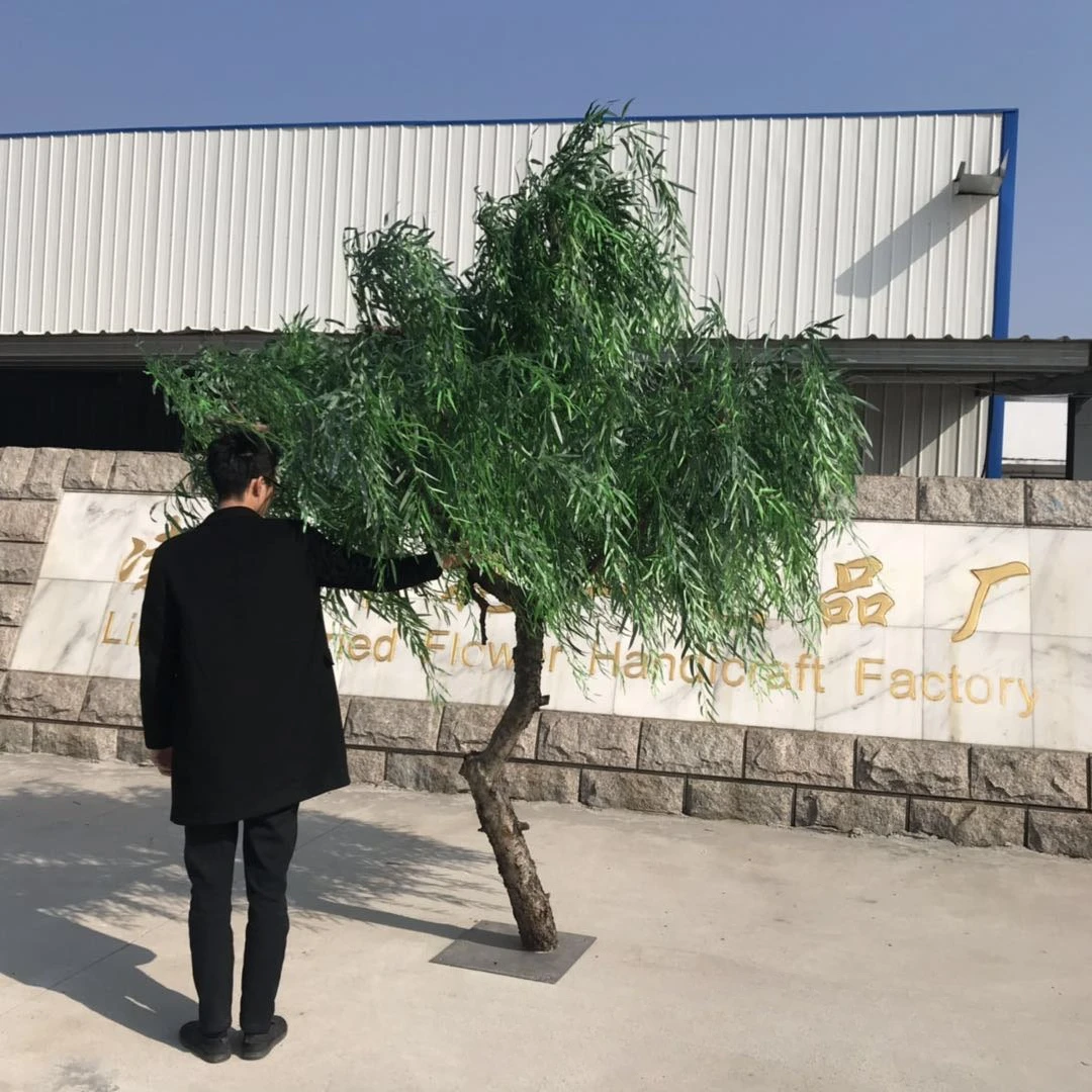 Large Artificial Weeping Willow Tree Bonsai Green Plant for Indoor Outdoor Festival Home Decoration