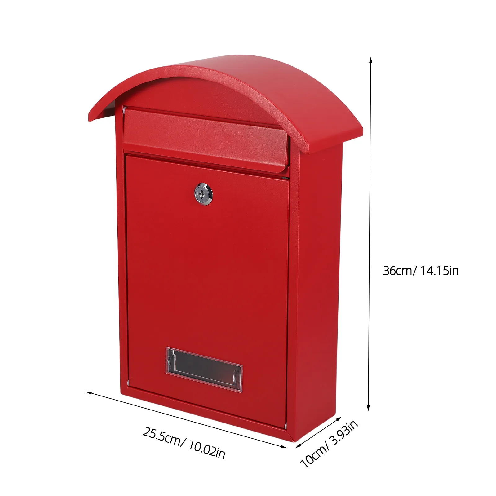 Red Wall Mount Lockable Mailbox 14x10x4 Inch Keyed Security Drop Box for Outside Home Office Weather Resistant Decorative Letter