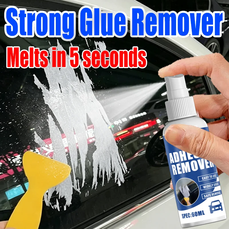 KJM 60ML Adhesive Remover Spray Strong 5-Second Melting Glue Cleaner for Car Windows Stickers And Residues Removal