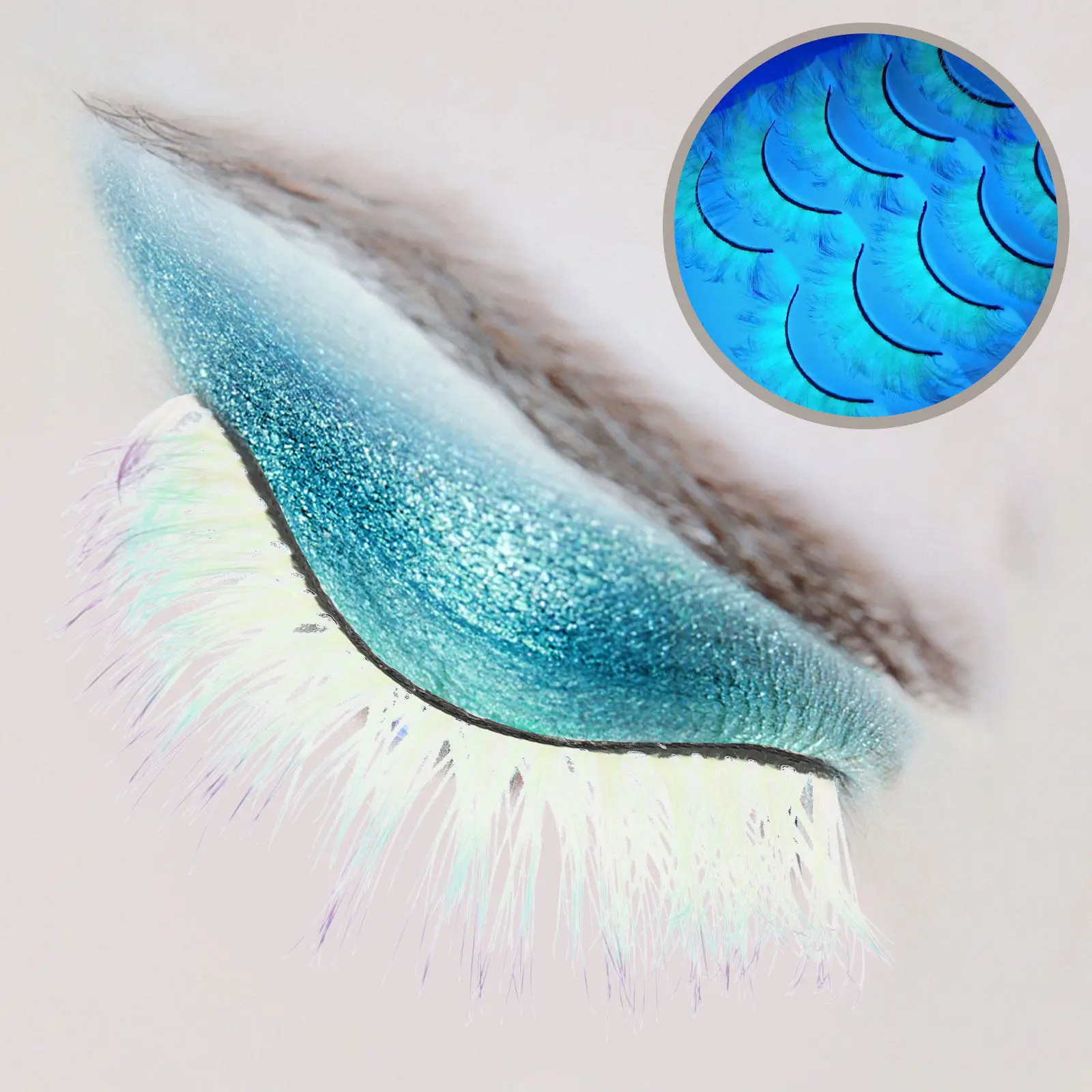 5 Pairs Colored False Eyelashes – Fluorescent Natural-Look Eyelash Extensions for Women, Party Glam Makeup