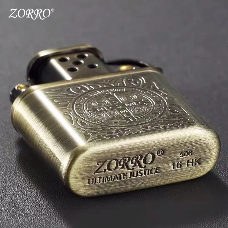 Zorro Vintage Metal Constantine Kerosene Lighter Flint Copper Gasoline Cigarette Lighter Antique Grinding Wheel Kerosene Lighter