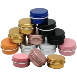 10/20Pcs 10ml Round Aluminum Box Metal Tins Cans with Screw Lid DIY Candle Jars Lip Balm Oil Craem Containers Travel Sample Pot