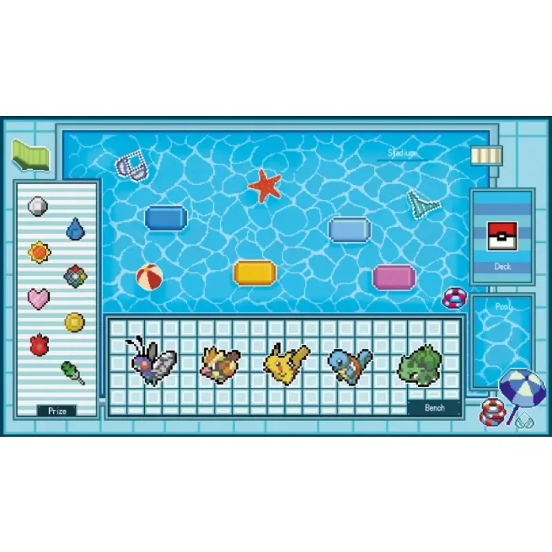 Pokemon PTCG Pixel Style Playmat Cerulean Gym Celadon Gym Single Table Mat Battle Pad Classics Anime Collection Cards Toy Gift