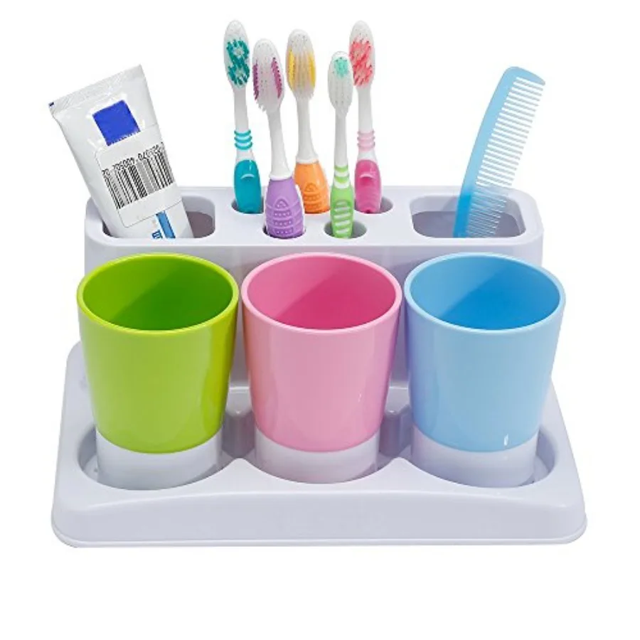 

Toothbrush Toothpaste Holder Stand for Bathroom Storage Organizer